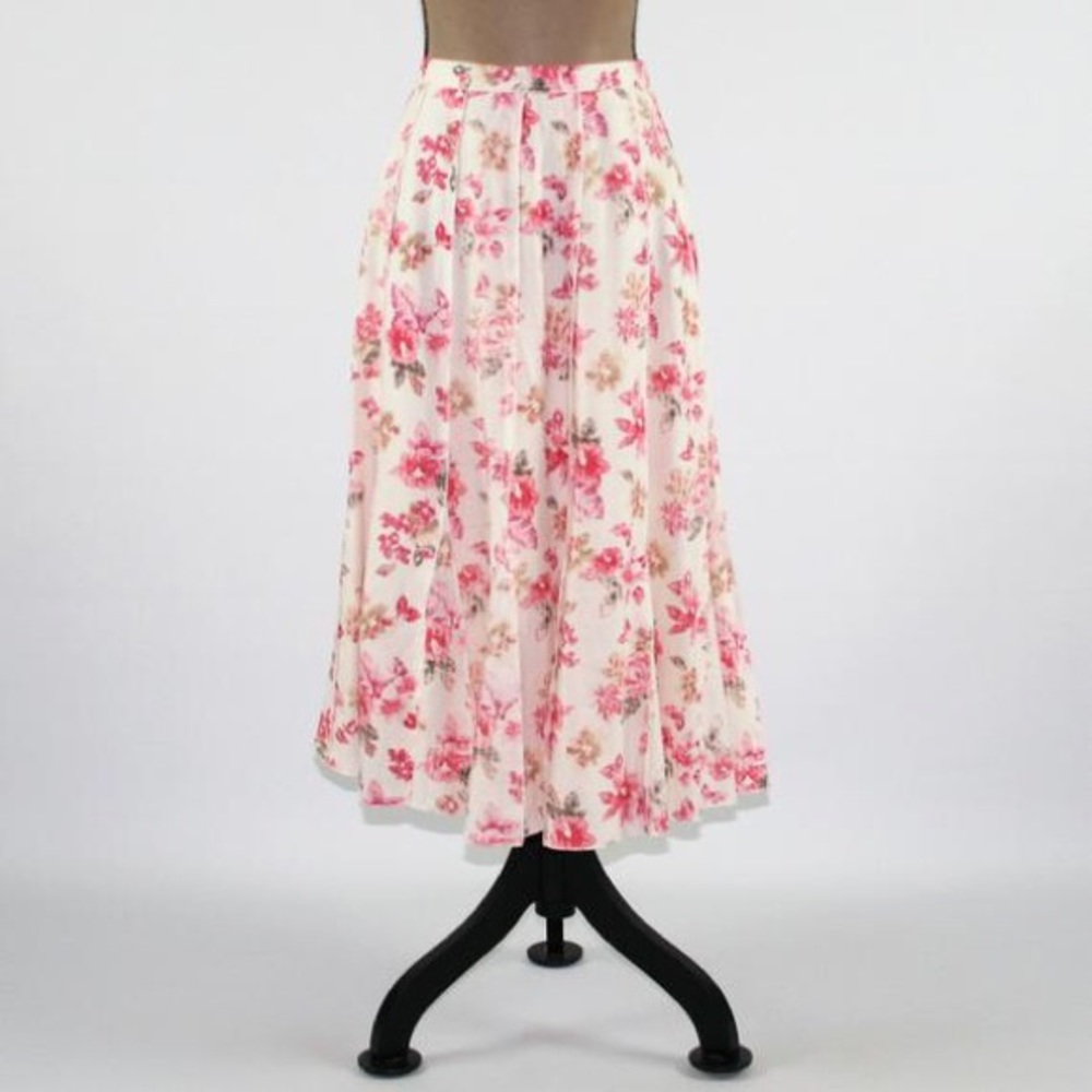 Pink floral skirt